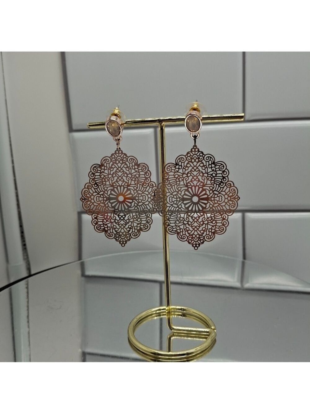Gold Chandelier Filigree Earrings